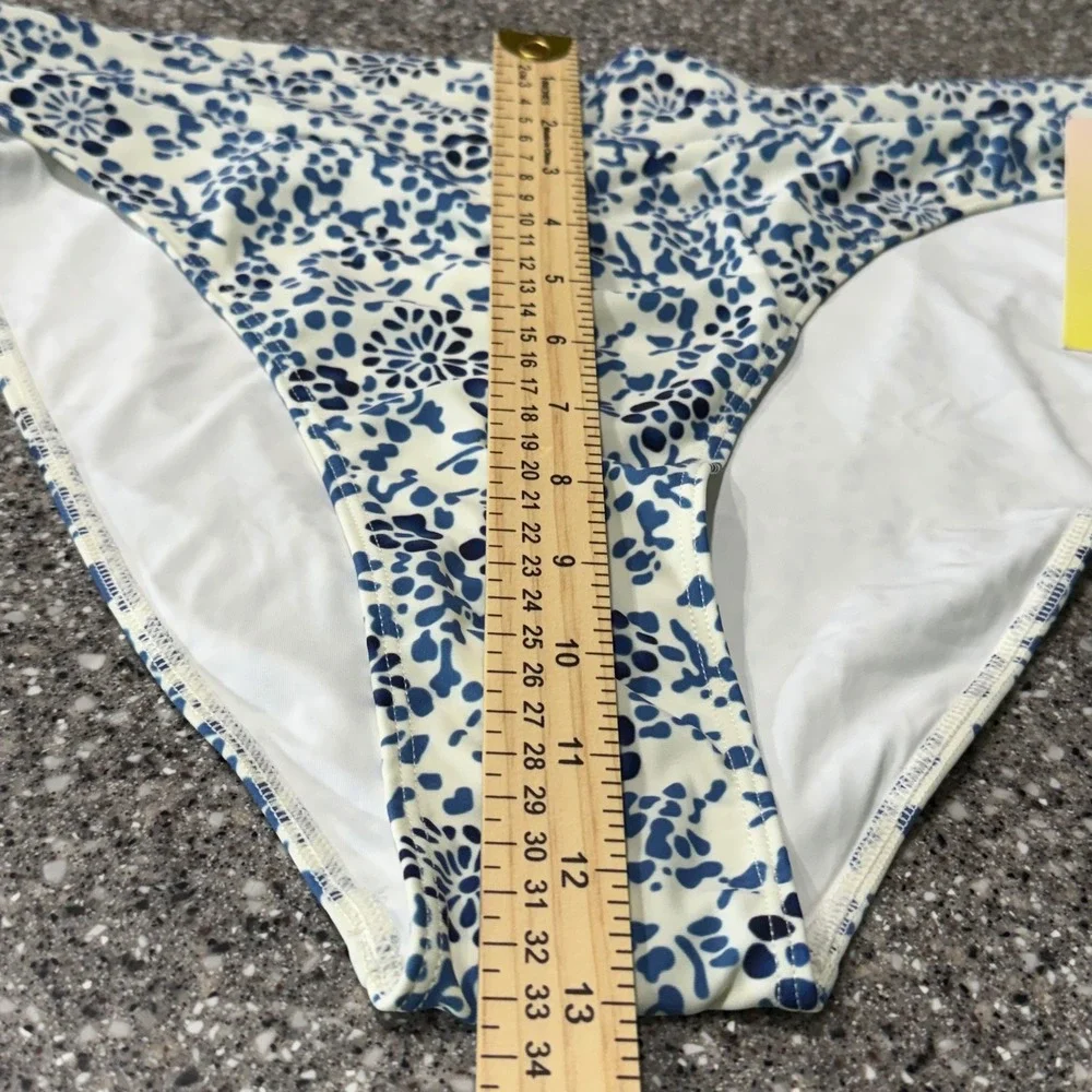 Summersalt Blue White Floral Bikini Bottom‎ Swimwear Size 12 New With Tags Beach